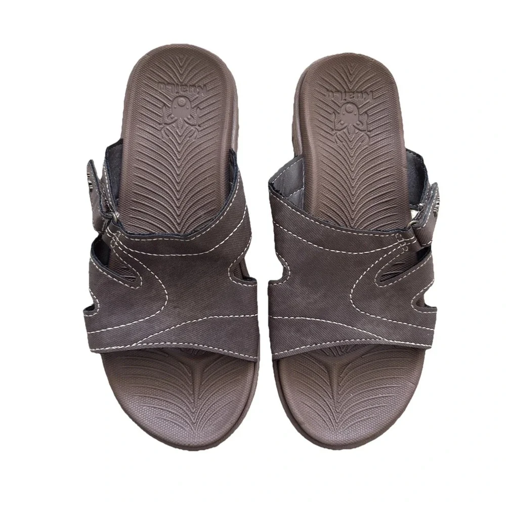 NWT Kuailu Women's Brown Orthopedic Slide Sandals – Size 9 Slip-On‎ Adjustable